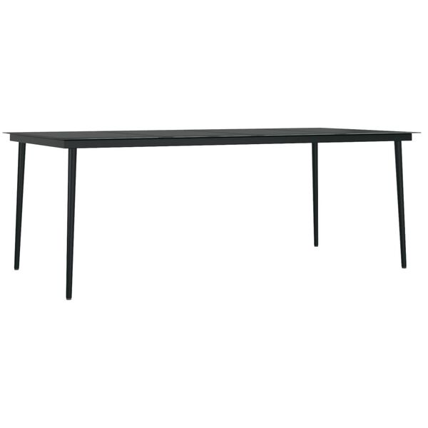 vidaXL Juego de comedor de jard&iacute;n 7 piezas con cojines negro