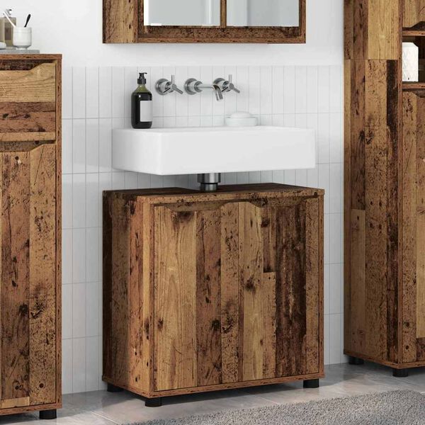 vidaXL Armario para lavabo de ba&ntilde;o Manual Madera Vieja 60 x 30 x 60 cm