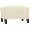 vidaXL Sill&oacute;n con taburete cuero sint&eacute;tico color crema 60 cm