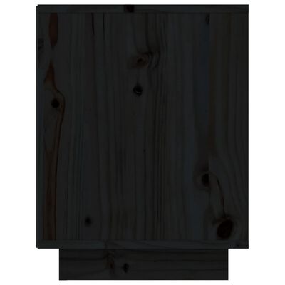 vidaXL Armario zapatero de madera maciza de pino negro 60x34x45 cm