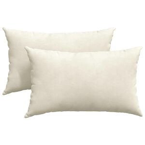 vidaXL Cojines de sof&aacute; 2 pcs Crema 50 x 30 cm Tela de pana
