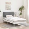 vidaXL Estructura de Cama con Cabecera Tapizada Gris Claro