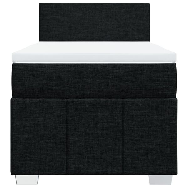 vidaXL Cama box spring con colch&oacute;n tela negro 100x200 cm