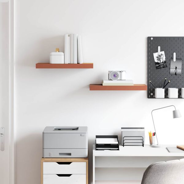 vidaXL Estante de pared 2 pcs Rojo 50 x 23 x 4 cm Madera de ingenier&iacute;a