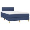 vidaXL Cama box spring con colch&oacute;n tela azul 120x200 cm