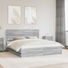 vidaXL Estructura de cama Gris Sonoma 200 x 200 cm Madera Ingenieril