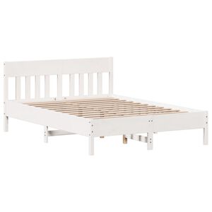 vidaXL Estructura de cama sin colch&oacute;n madera de pino blanca 150x200 cm