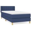 vidaXL Cama box spring con colch&oacute;n tela azul 90x200 cm