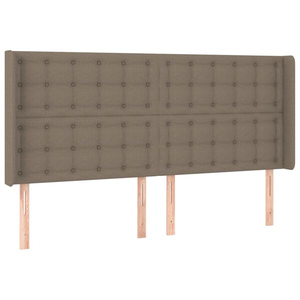 vidaXL Cabecero con LED de tela gris taupe 163x16x118/128 cm