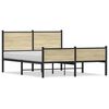 vidaXL Estructura de cama sin colch&oacute;n metal roble Sonoma 137x190 cm