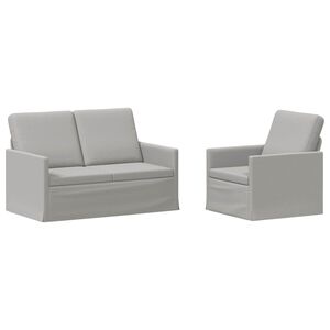 vidaXL Juego de Sof&aacute; 2 pcs Gris Nube Tela