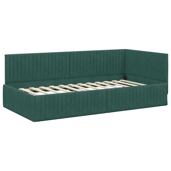 vidaXL Estructura de cama en esquina Verde oscuro 100 cm x 200 cm