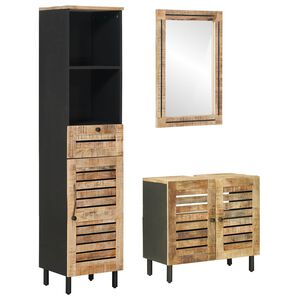 vidaXL Juego de Muebles de Ba&ntilde;o 3 uds. Natural 38 x 33 x 160 cm