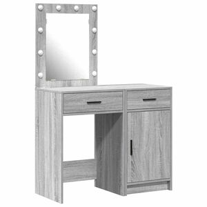 vidaXL Mesa de tocador con caj&oacute;n 2 pcs Gris 50 x 41 x 135 cm