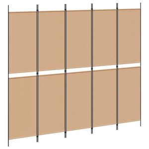 vidaXL Biombo de 5 Paneles Beige 250 x 220 cm Tela