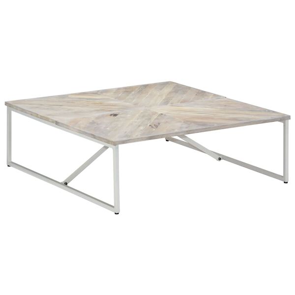 vidaXL Mesa de centro de madera maciza de mango 110x110x36 cm