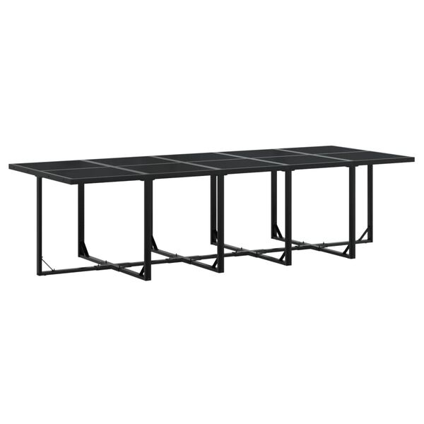 vidaXL Juego de comedor de jardín 15 pzas con cojines textileno negro