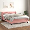 vidaXL Cama box spring con colch&oacute;n terciopelo rosa 140x200 cm