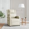 vidaXL Sillón de masaje de cuero sintético blanco crema