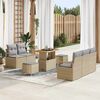 vidaXL Conjunto de sof&aacute;s de jard&iacute;n 8 pcs Beige rat&aacute;n sint&eacute;tico