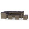 vidaXL Set de sof&aacute;s de jard&iacute;n 6 piezas y cojines rat&aacute;n sint&eacute;tico gris