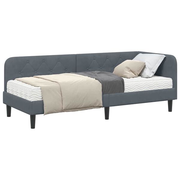 vidaXL Estructura de cama en esquina Gris oscuro 80 x 200 cm