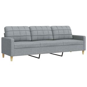 vidaXL Sof&aacute; de 3 plazas de tela gris claro 210 cm