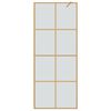 vidaXL Pared de Ducha Walk-in Dorado 80 x 195 cm vidrio templado