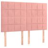 vidaXL Cama box spring colch&oacute;n y LED terciopelo rosa 140x200 cm