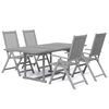 vidaXL Juego de comedor de jard&iacute;n 5 piezas madera maciza de acacia