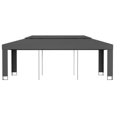 vidaXL Cenador con doble techo gris antracita 3x6 m