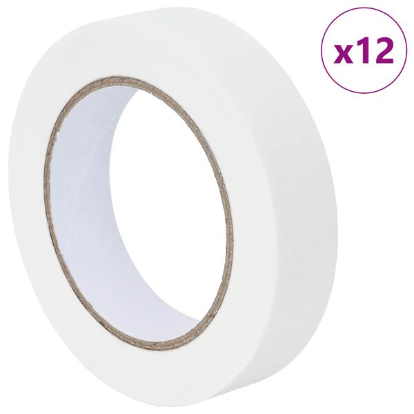 vidaXL Cintas de Enmascarar para Pintores 12 pcs 25mm x 50m Papel