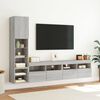 vidaXL Muebles TV pared con LED 4 pzas madera ingenier&iacute;a gris Sonoma
