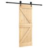 vidaXL Puerta Corredera Natural y negro 70 x 210 cm
