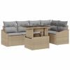 vidaXL Conjunto de sof&aacute; de jard&iacute;n con coj&iacute;n 6 pcs Beige y Gris Claro