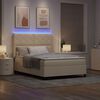 vidaXL Cama Box Spring LED con colch&oacute;n Crema 160 x 200 cm tela