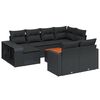 vidaXL Set de sof&aacute;s de jard&iacute;n 11 pzas y cojines rat&aacute;n sint&eacute;tico negro