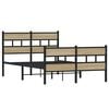 vidaXL Estructura de cama sin colch&oacute;n metal roble Sonoma 120x200 cm