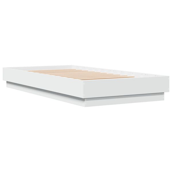 vidaXL Estructura de cama con luces LED blanco 90x190 cm