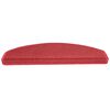 vidaXL Felpudos para escaleras 10 unidades 65x24x4 cm Rojos Semicirculares Grandes