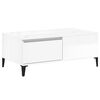 vidaXL Mesa de centro madera contrachapada blanco brillo 90x50x36,5 cm