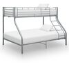vidaXL Estructura de litera de metal gris 140x200 cm/90x200 cm