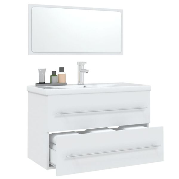 vidaXL Conjunto de muebles de ba&ntilde;o 3 piezas blanco