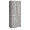 vidaXL Aparador alto madera contrachapada gris sonoma 69,5x34x180 cm