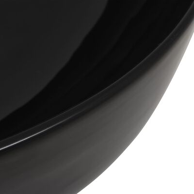 vidaXL Lavabo redondo de cerámica negro 41,5x13,5 cm