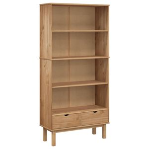 vidaXL Estanter&iacute;a con 2 cajones OTTA madera maciza de pino marr&oacute;n