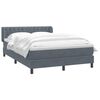 vidaXL Cama box spring con colch&oacute;n terciopelo gris oscuro 140x220 cm