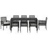 vidaXL Conjunto de Comedor de Jard&iacute;n 9 pcs Negro rat&aacute;n sint&eacute;tico