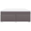 vidaXL Cama box spring con colch&oacute;n cuero sint&eacute;tico gris 180x200 cm