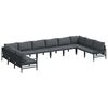 vidaXL Conjunto de sof&aacute;s de jard&iacute;n con coj&iacute;n 10 pcs Negro Acero